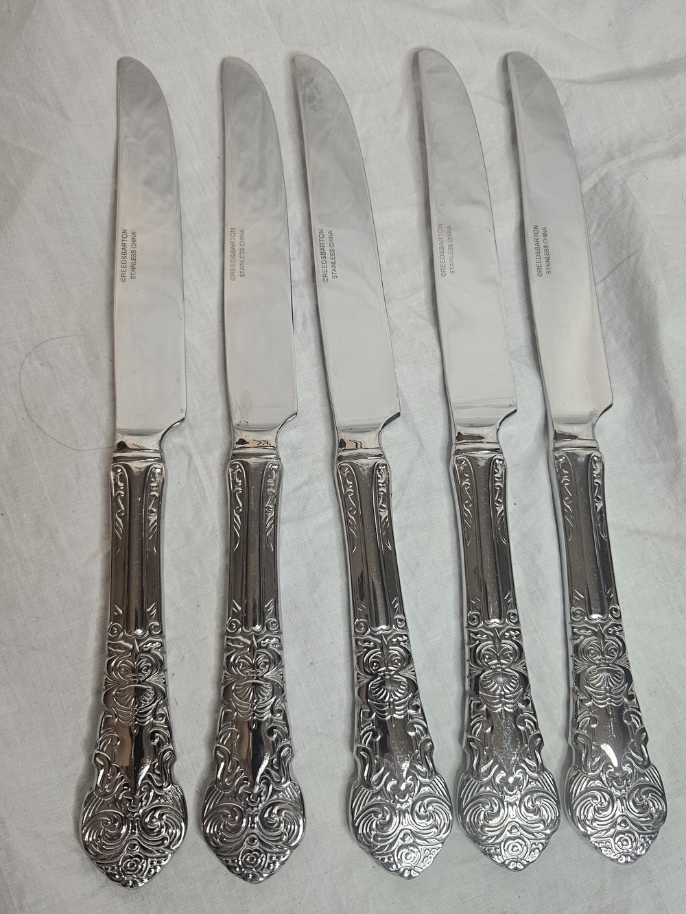 Reed & Barton Stainless Flatware Haversham Knives - 5 Pieces